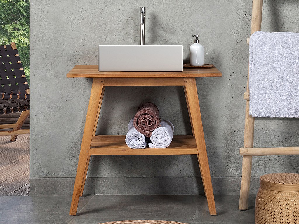 Badmöbel mit Einzelwaschbecken - Teakholz - 80 cm - BOBOTSARI