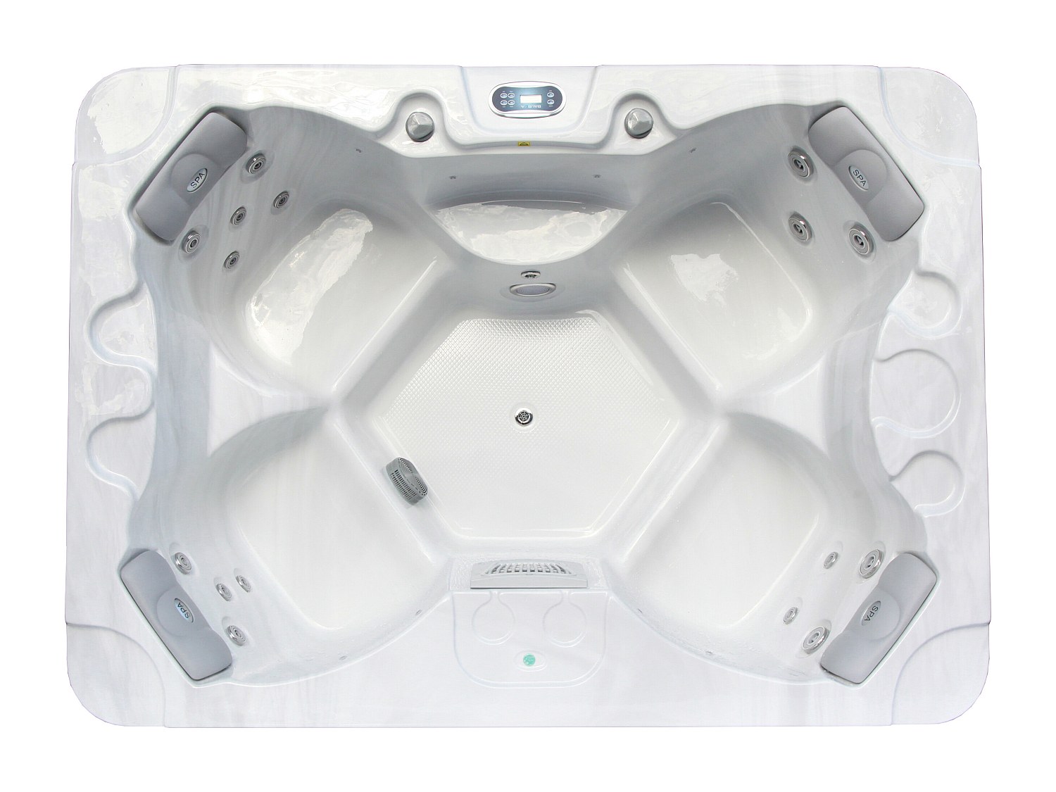 Whirlpool 4 Plätze mit Abdeckung - Perlweiß - 16 Düsen - 210 x 152 x 76 cm - System BALBOA - LULA IV