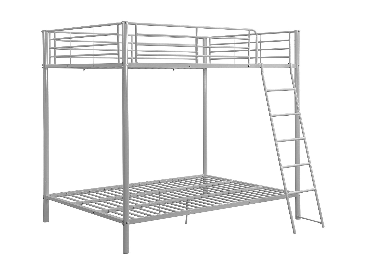Etagenbett mit Bettboden - 2 x 140 x 190 cm - Silberfarben - GEMINI II