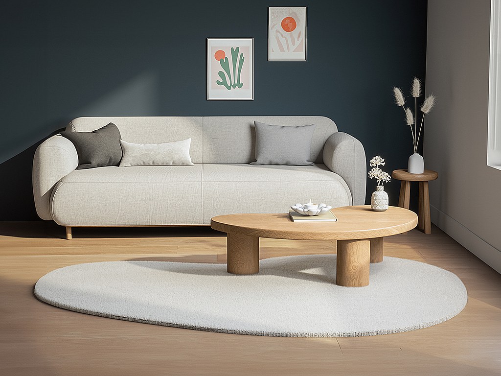 Hochflorteppich organisch - Pelz-Optik - 200 x 300 cm - Beige - GIRONA
