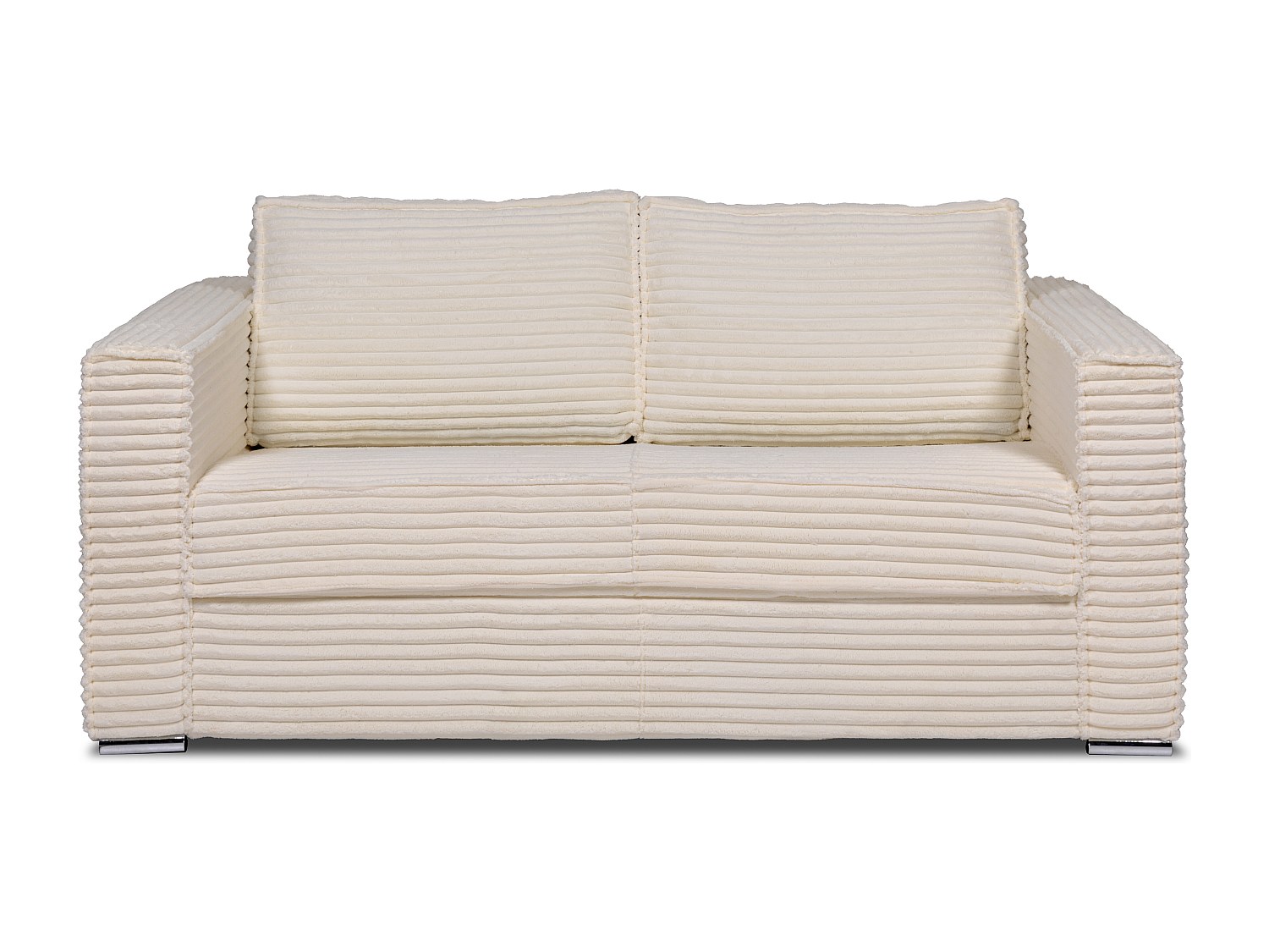 Schlafsofa mit Matratze 3-Sitzer - grob gerippter Cord - Beige - Liegefläche 140 cm - Matratze 14 cm - LORETO