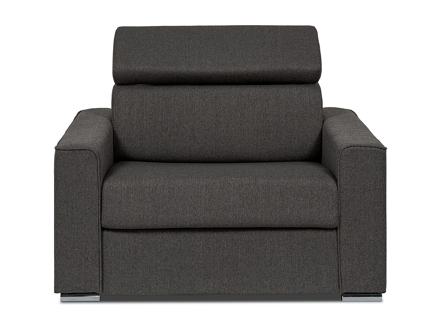 Schlafsessel mit Matratze - Liegefläche 70 cm - Matratze 14 cm - Stoff - Grau - VIZIR