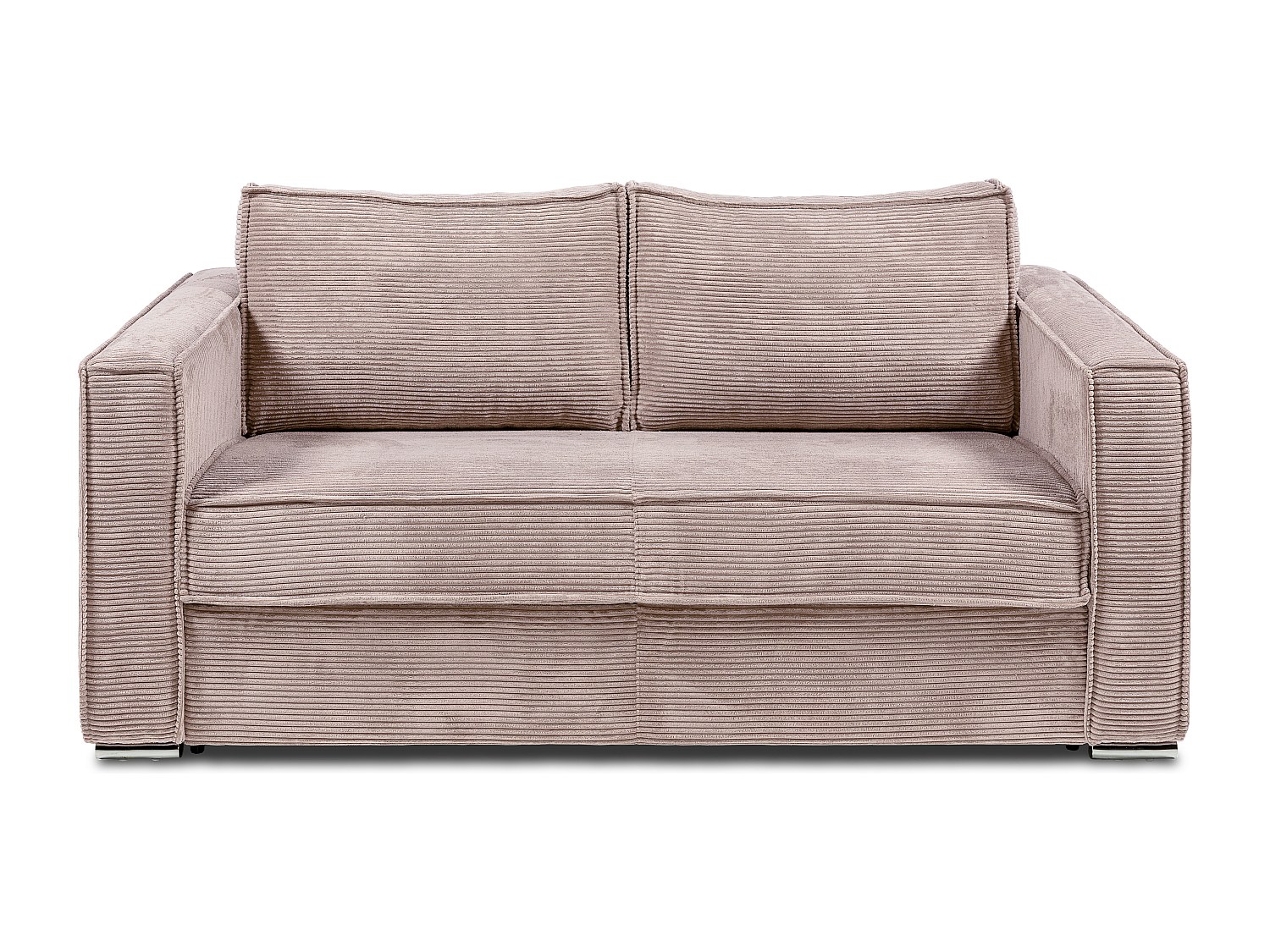 Schlafsofa mit Matratze 3-Sitzer - Cord - Rosa - Liegefläche 140 cm - Matratze 14 cm - LORETO