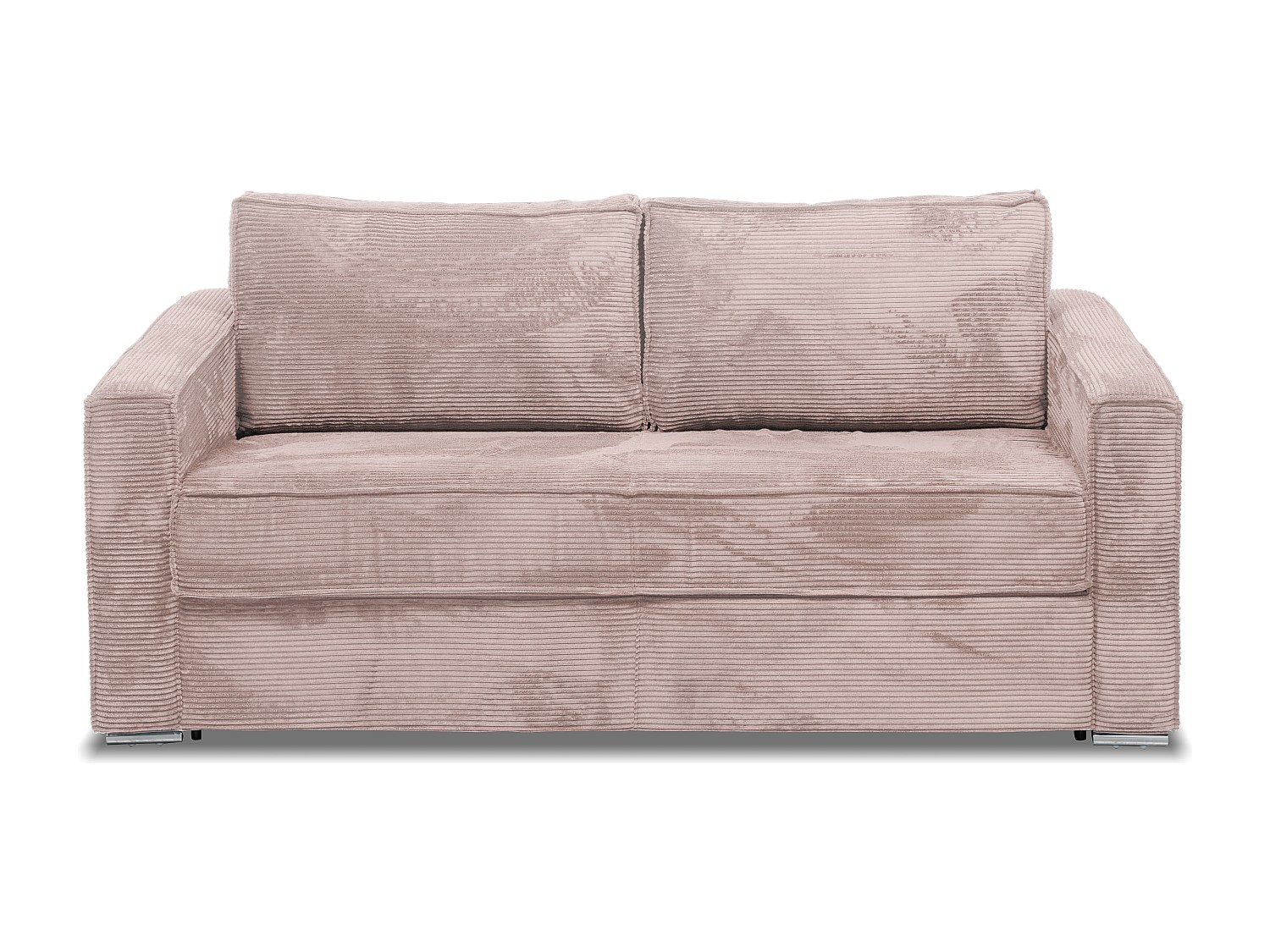 Schlafsofa mit Matratze 4-Sitzer - Cord - Rosa - Liegefläche mit Lattenrost mit breiten Latten 160 cm - Matratze 18 cm - LORETO