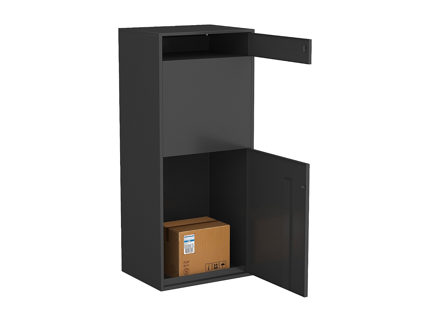Briefkasten mit Paketfach - Anthrazit - L45 x B35 x H105 cm - COLIBRI