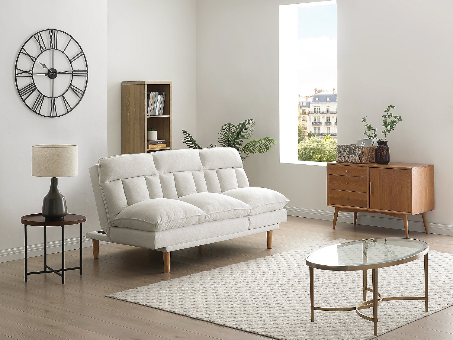 3-Sitzer-Schlafsofa Clic-Clac -  Stoff - Beige - PALOBU