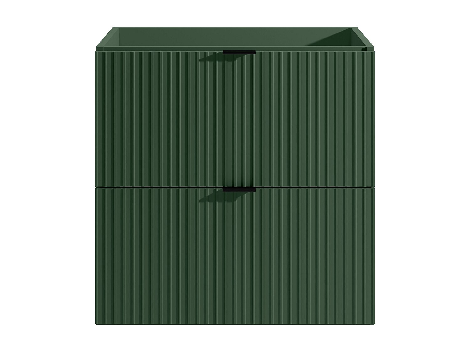 Waschbeckenunterschrank hängend unter Waschbecken - Streifenoptik - Grün matt - 60 cm - ZEVINI