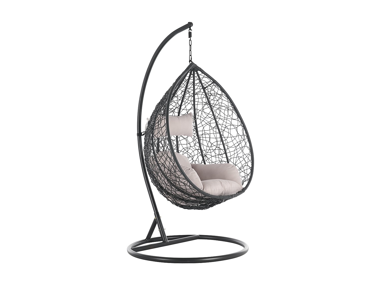 Hängesessel - Polyrattan – Anthrazit – CAMPLI von MYLIA
