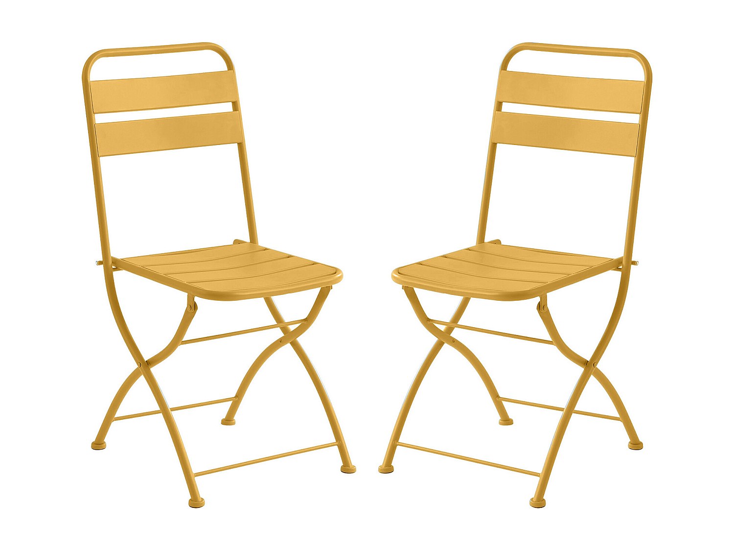 2er Set Gartenstühle klappbar - Metall - Senfgelb - MIRMANDE von MYLIA