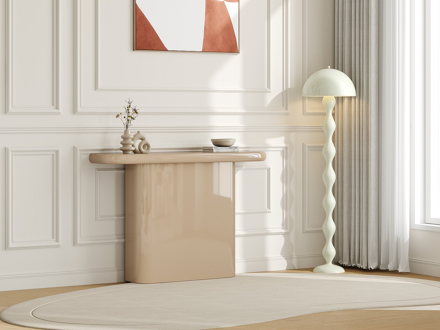 MDF-Konsole - Beige lackiert - RABIRI