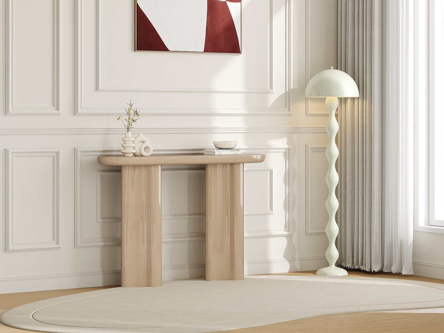 MDF-Konsole - Beige lackiert - LESONA