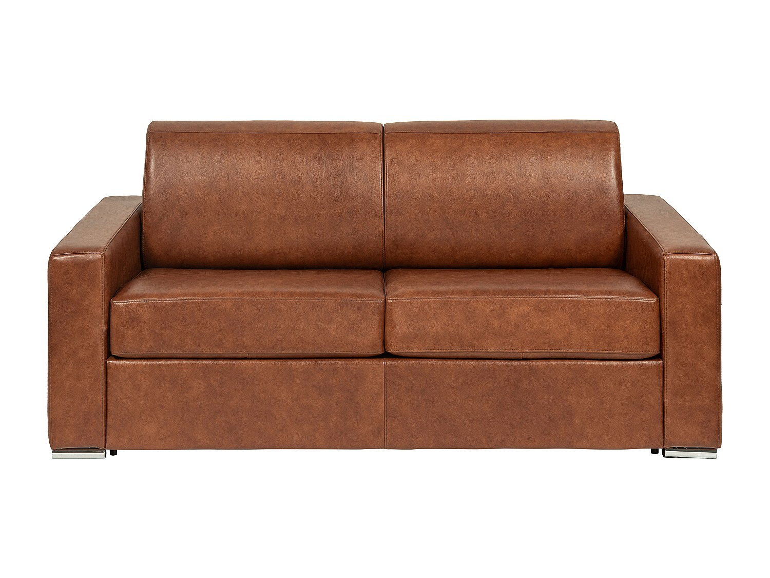 Schlafsofa mit Matratze 3-Sitzer - Liegefläche 140 cm - Matratze 14 cm - Büffelleder - Vintage Caramel - CALITO