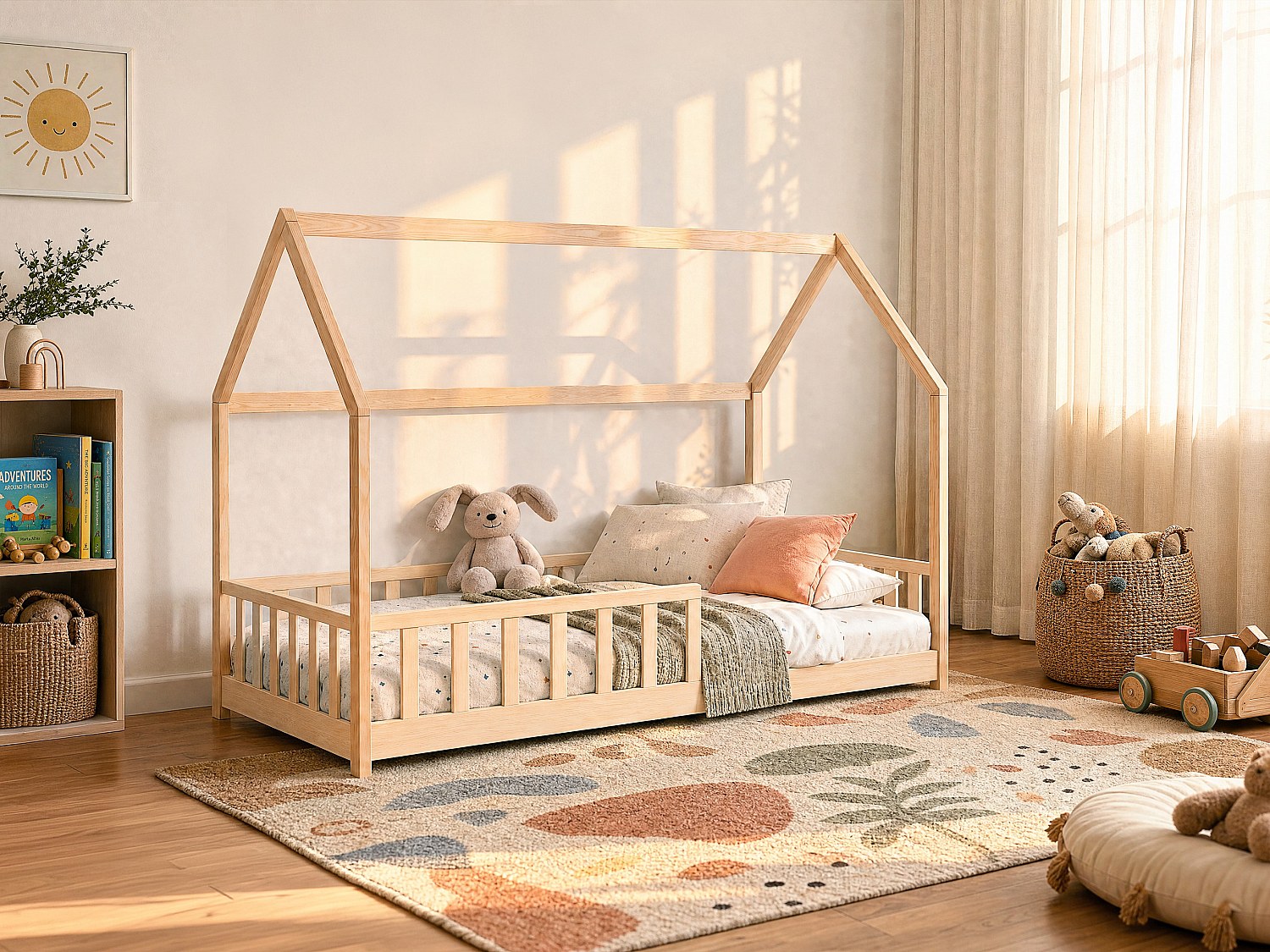 Hausbett 90 x 190 cm - Kiefer - Natur MARTEVI
