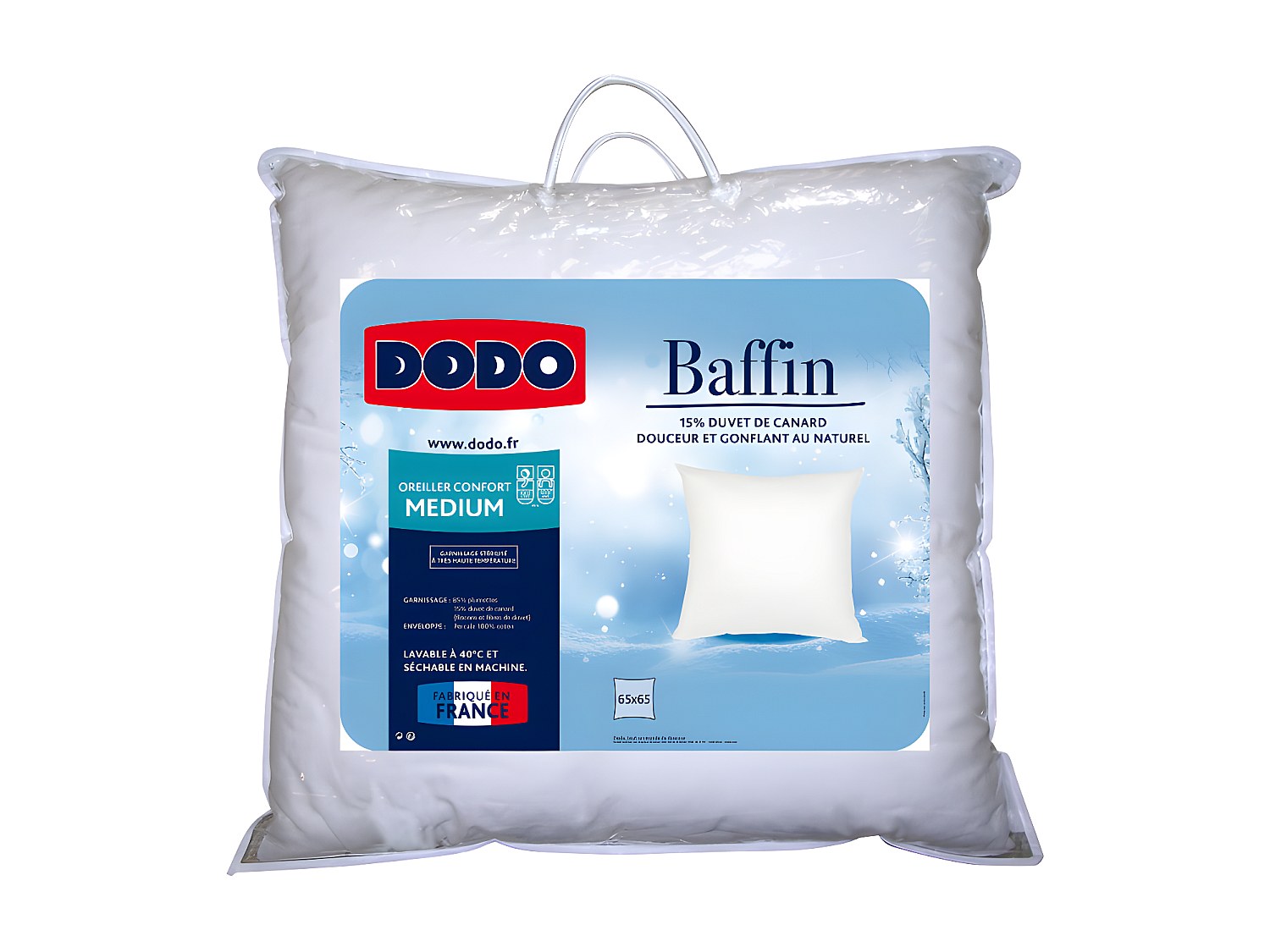 Kopfkissen - 65 x 65 cm - Natürliche Daunen - DODO von BAFFIN
