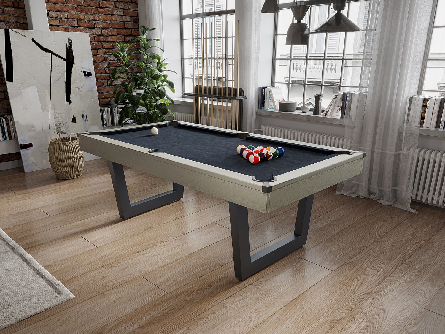 Multifunktionstisch - Billard & Tischtennis - 213,4 x 111,8 x 78,5 cm - Holzfarben hell & Schwarz - MELIAN