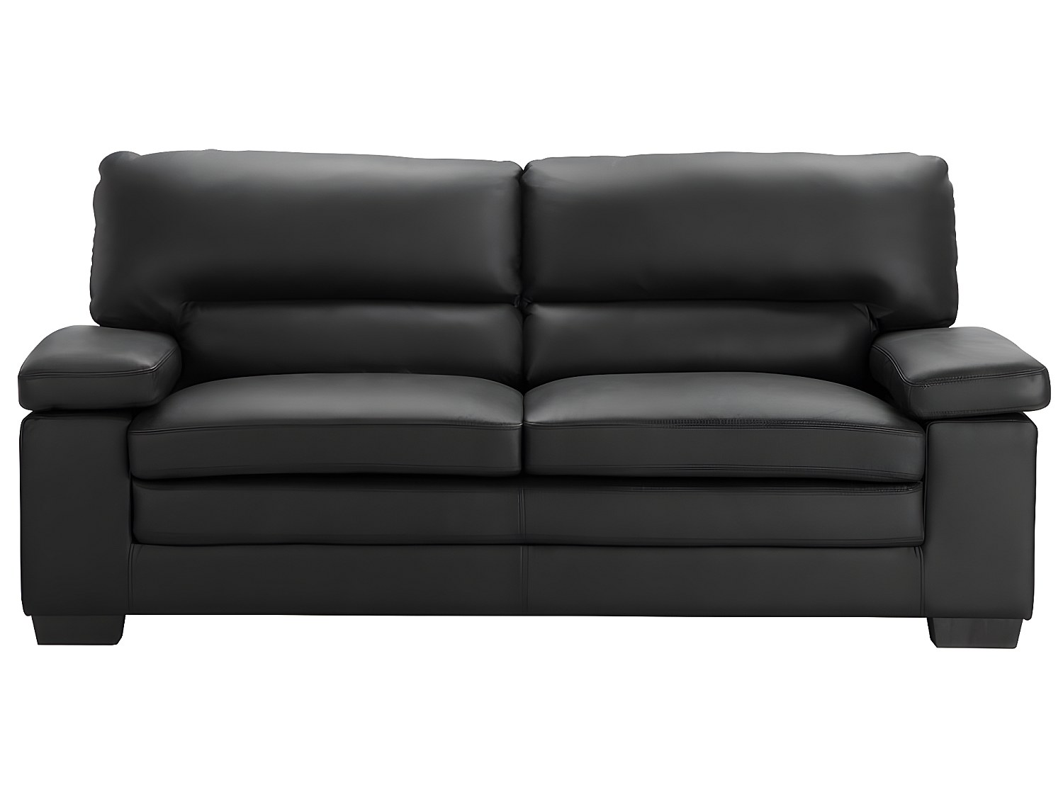 Couchgarnitur Leder 3+1 - Büffelleder - Schwarz - MIMAS