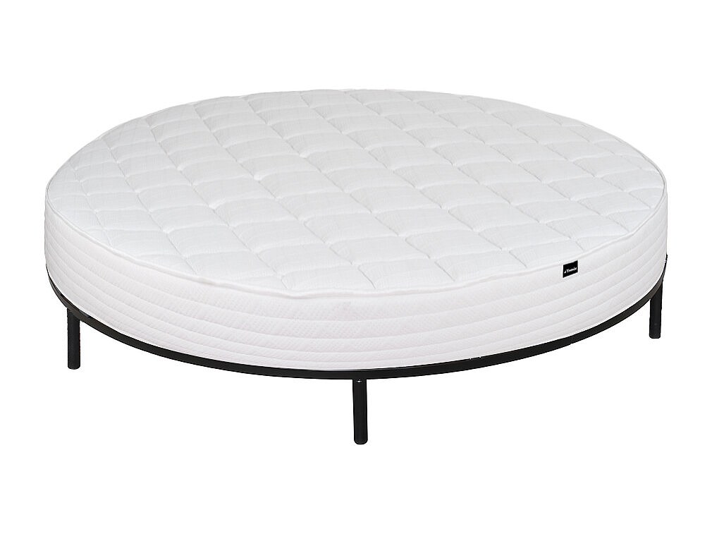Matratzen-Lattenrost-Set - 220 x 220 cm - rund - Stärke 25 cm - ROMA von YSMÉE