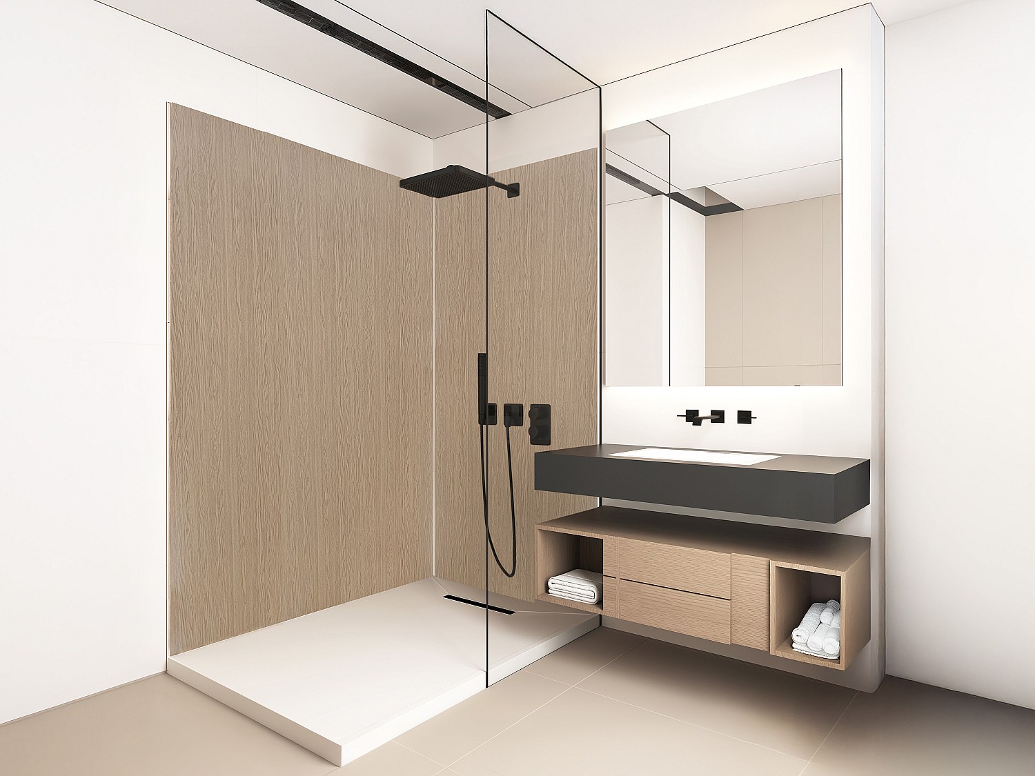 Wandpaneele Dusche 2er-Set - Holz-Optik aus Aluminium inkl. Profile - 90 x 120 x 210 cm - ENEKO