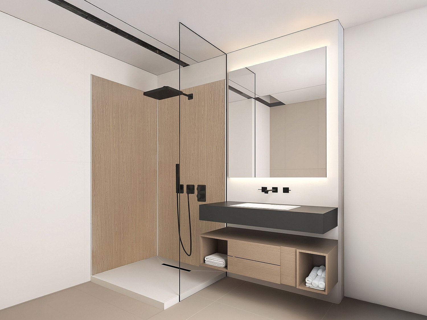 Wandpaneele Dusche 2er-Set - Holz-Optik aus Aluminium inkl. Profile - 2x 90 x 210 cm - ENEKO