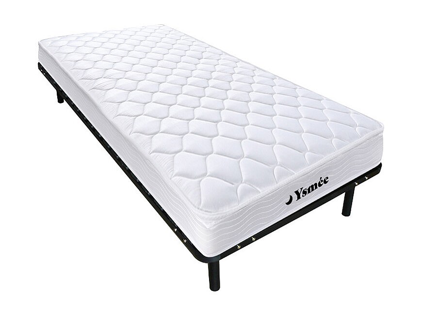 Federkernmatratze-Lattenrost-Set - Memory Schaum - 90 x 190 cm - Stärke 15 cm - 1 Zone - Härtegrad 2 - WOLKENLOS von YSMÉE