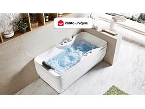 Whirlpool Badewanne - 1 Person  - 140 Liter - Ecke Rechts - GAVINO