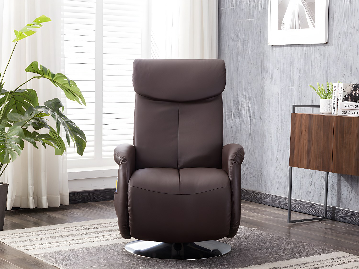 Massagesessel - Kunstleder - Braun - KOSTAS