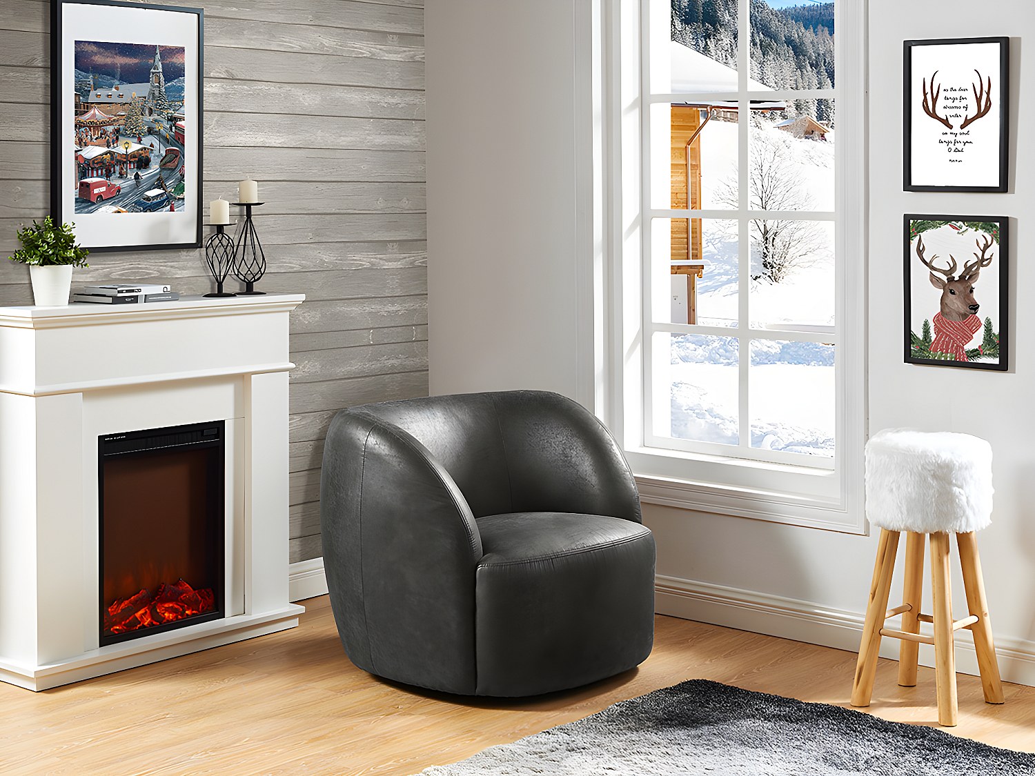 LED-Elektrokamin mit dekorativem Sims - 98 x 24 x 102,5 cm - Weiß - VESUVIA