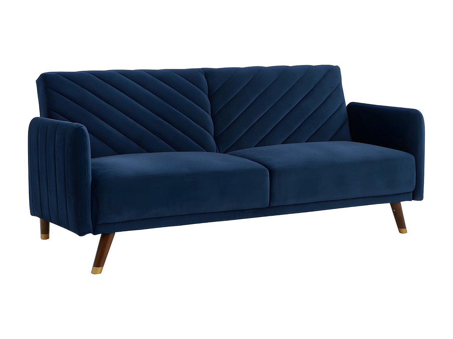 Schlafsofa Klappsofa 3-Sitzer - Samt - Blau - JORIS
