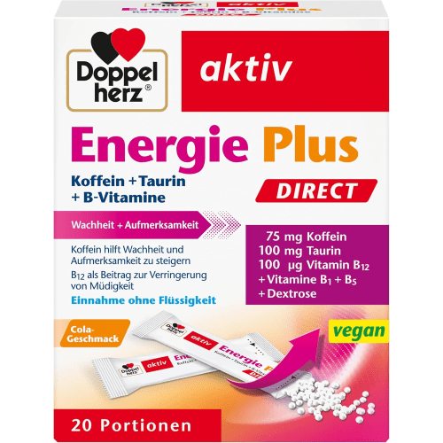 Energie Plus Koffein + Taurin + B-Vitamine Direct (20 Portionsbeutel)