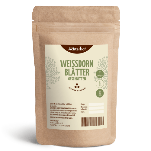 Weißdornblätter mit Blüten geschnitten (1000g)