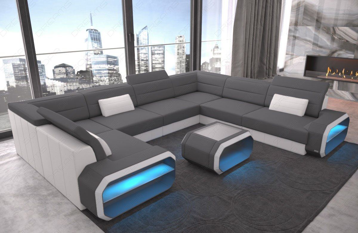 Stoff Wohnlandschaft Verona U-Form