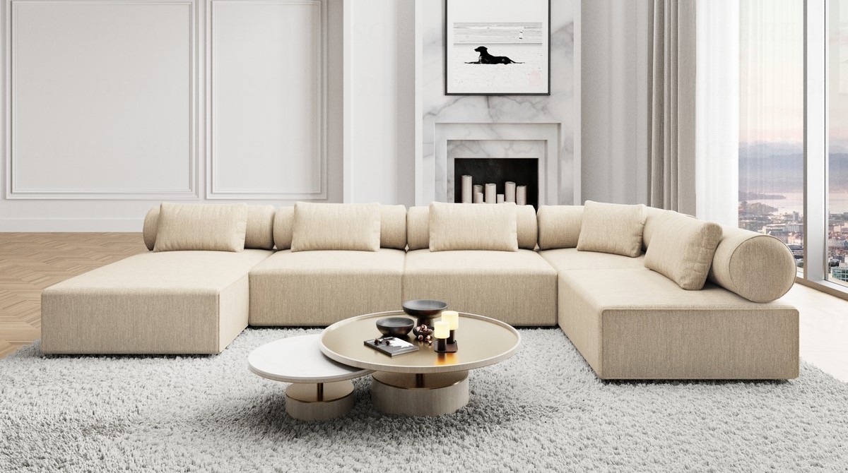 Wohnlandschaft Laguardia U-Form Stoff