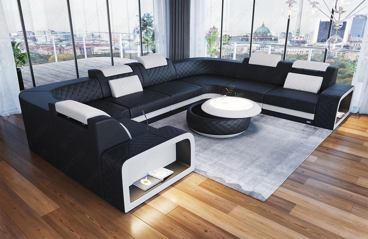 Mini Leder Wohnlandschaft Foggia – Modern und Komfortabel