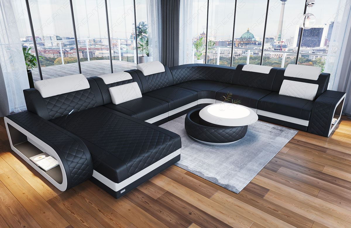 XXL Wohnlandschaft Berlin – Leder Sofa