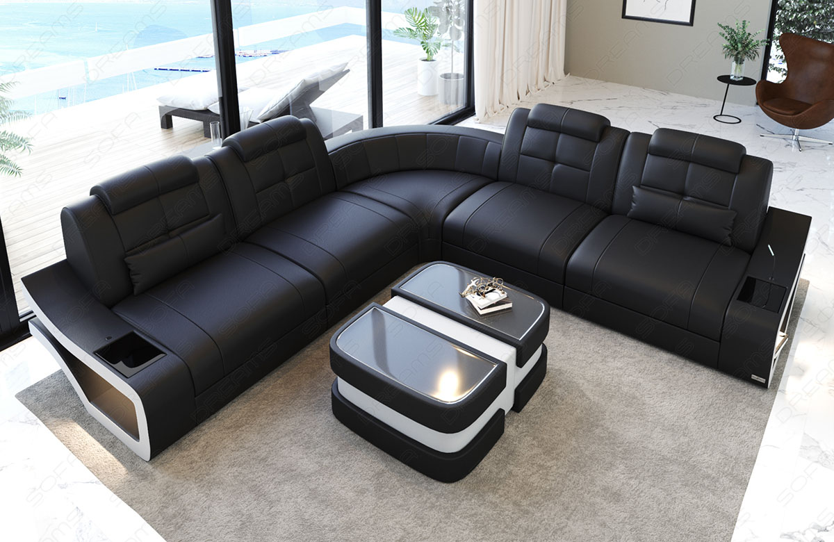 Mini Ledersofa Elena L-Form – Stilvoll und Geräumig