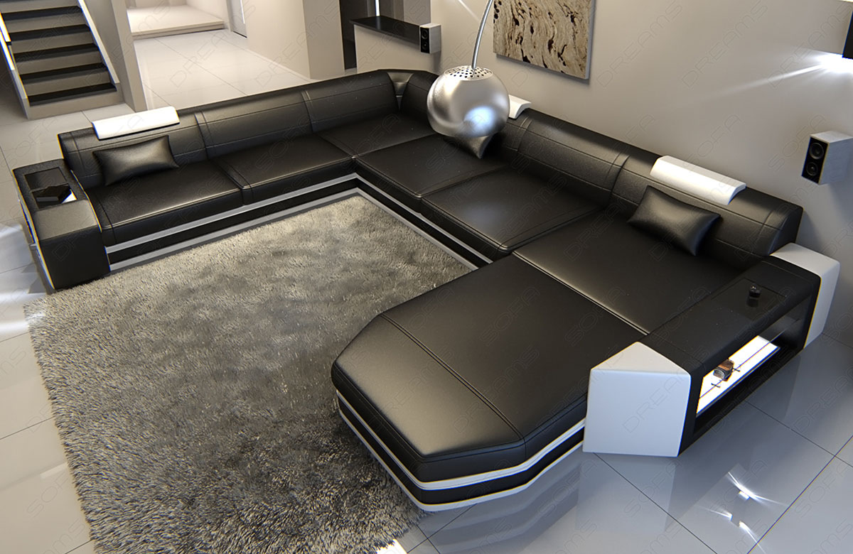 Mini Mega Wohnlandschaft Prato XXL mit LED-Beleuchtung