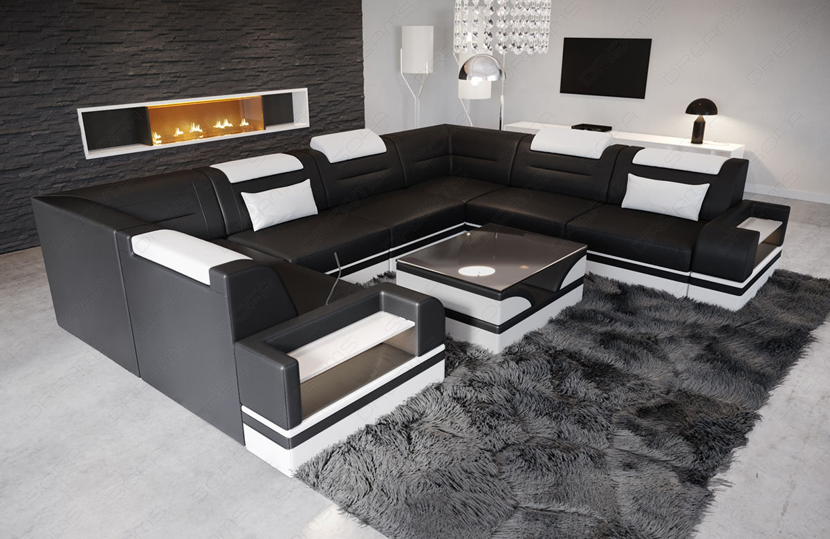 Mini Leder Wohnlandschaft Trivento – Modern und Elegant