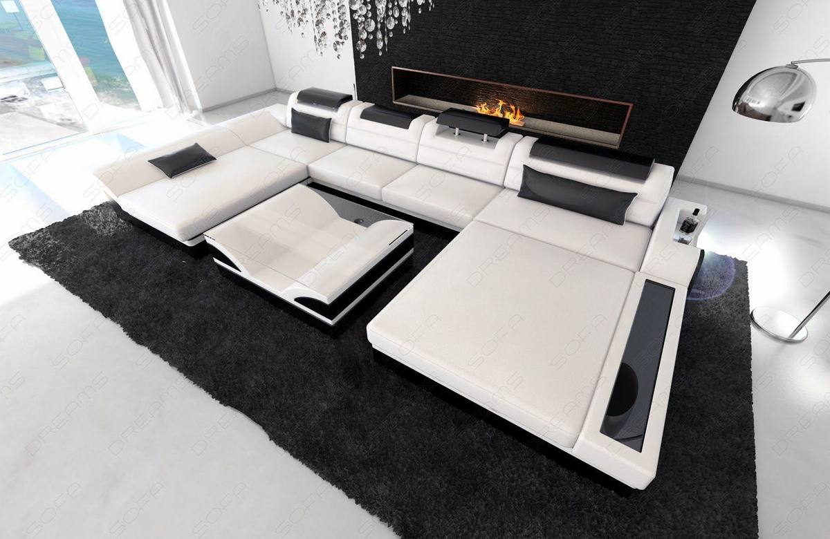 Leder Wohnlandschaft Monza U-Form