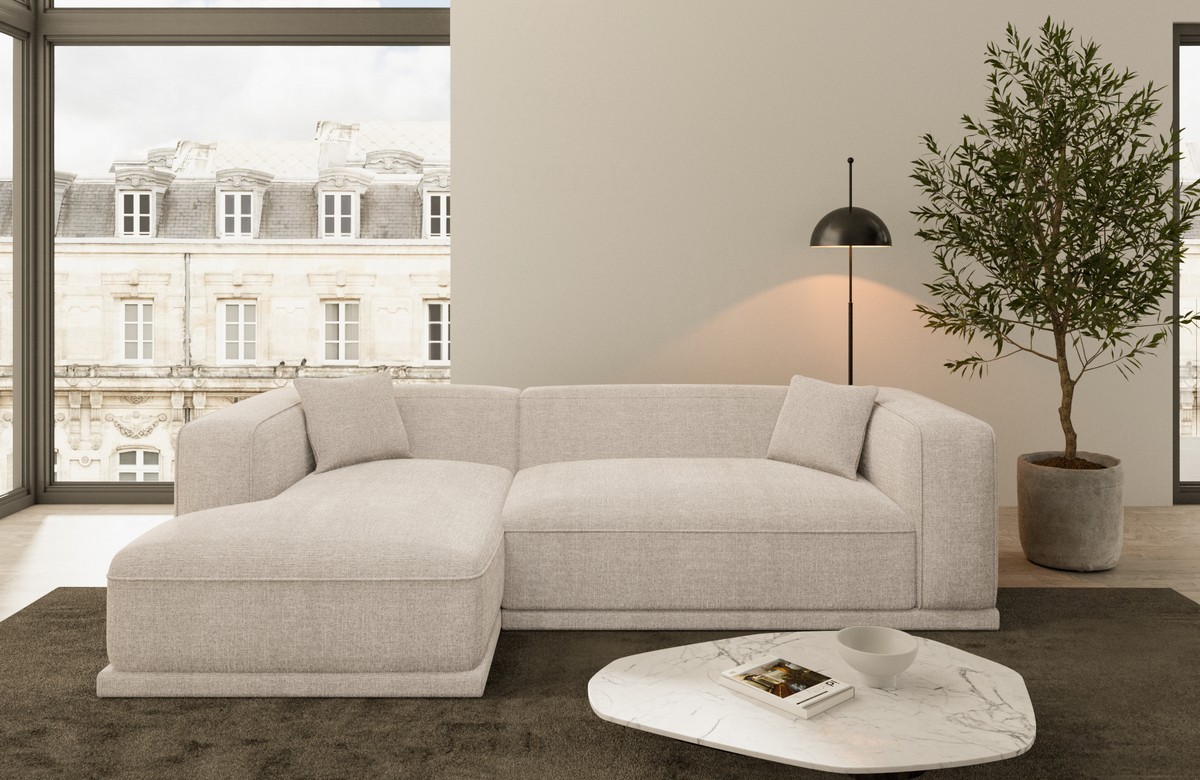 Modernes Stoff Ecksofa Merida L-Form