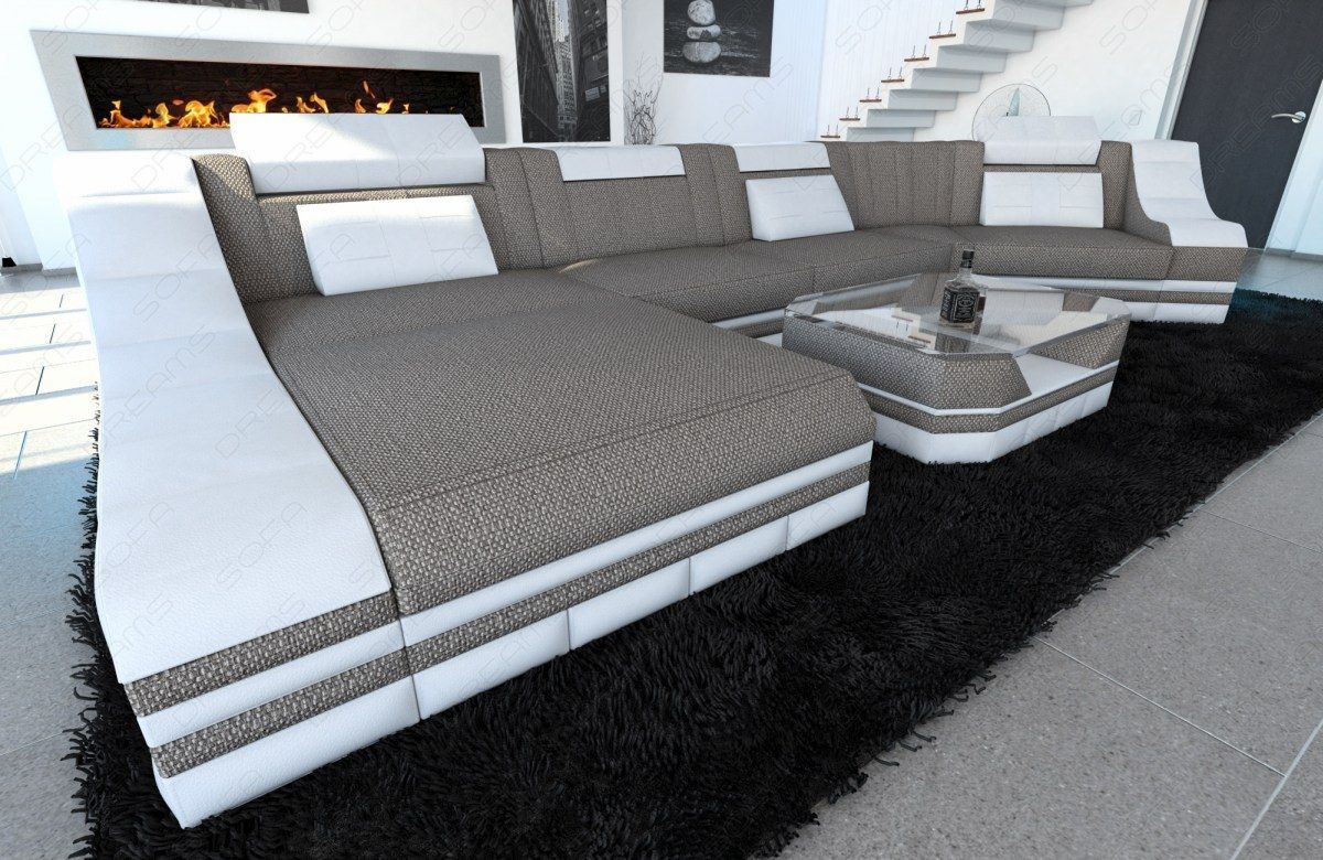 Polster Wohnlandschaft Turino C-Form mit LED