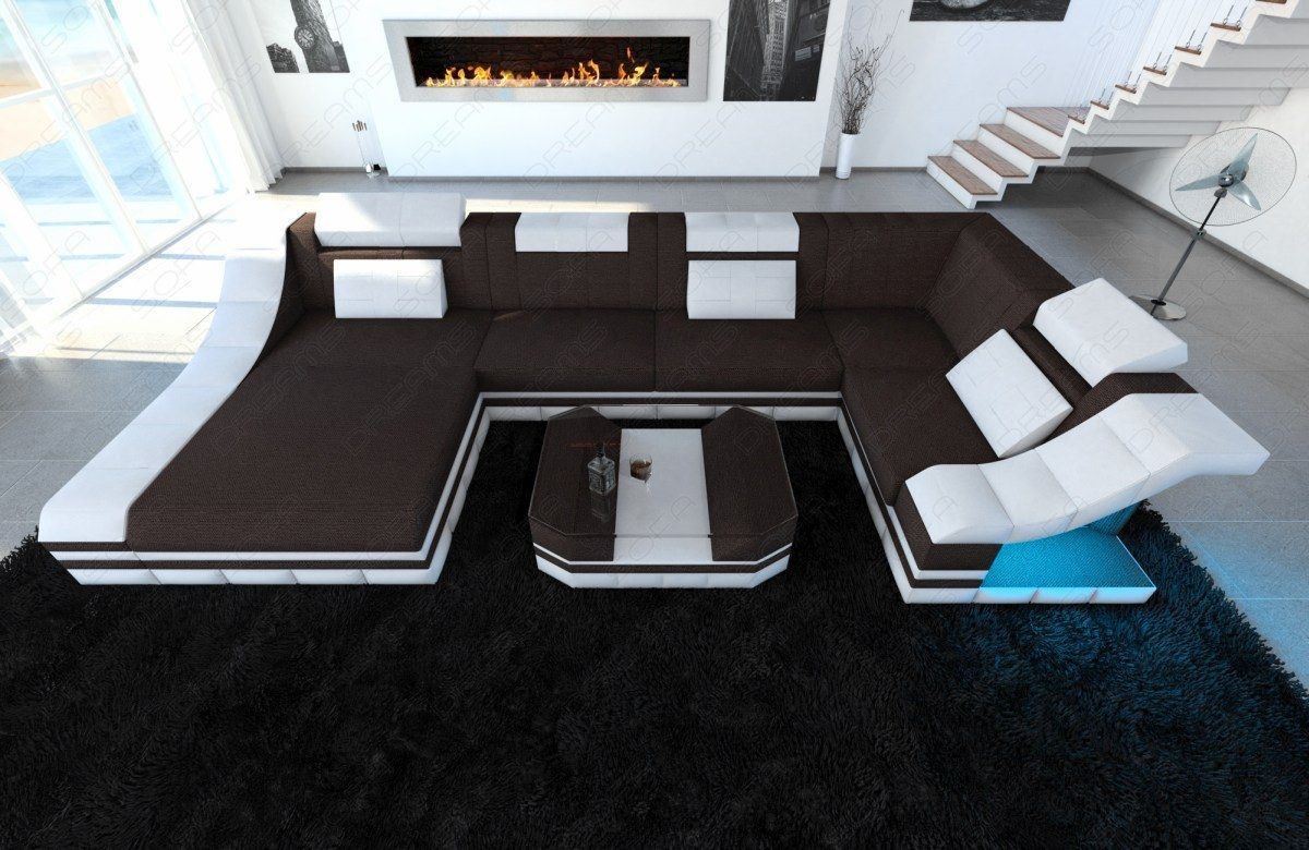 Design Stoff-Wohnlandschaft Turino U-Form