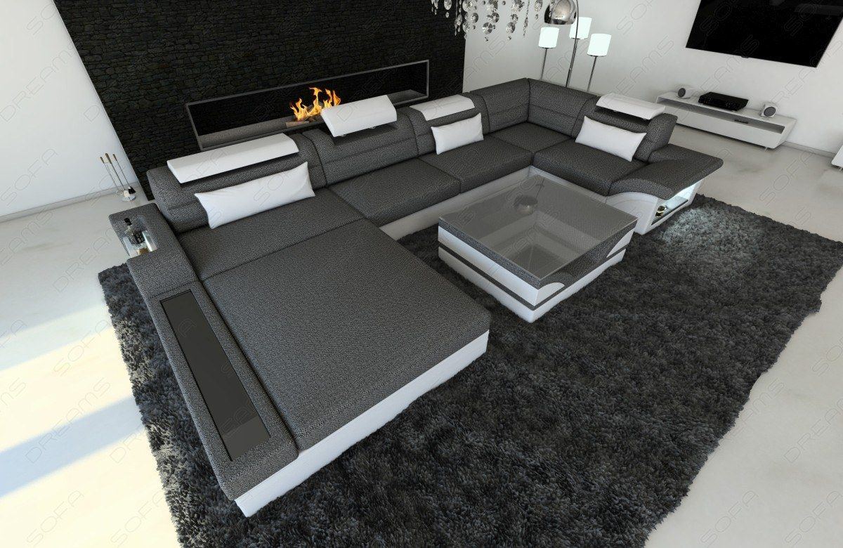 Mini New Look Wohnlandschaft Mezzo LED Materialmix