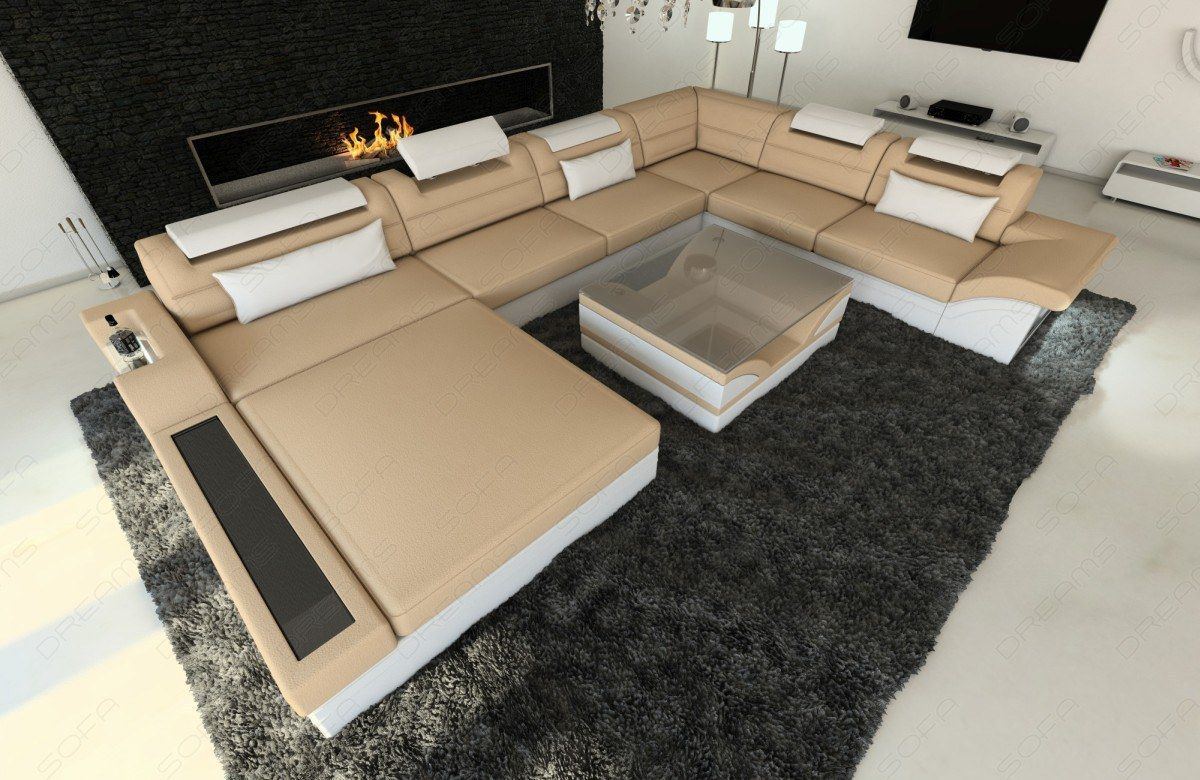 Stoff-Wohnlandschaft Mezzo XXL Materialmix