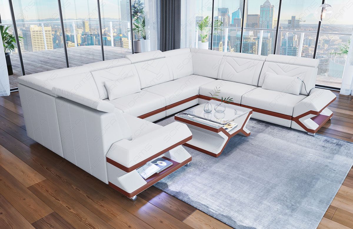 Mini Leder Wohnlandschaft Sorrento – Modern und Stilvoll