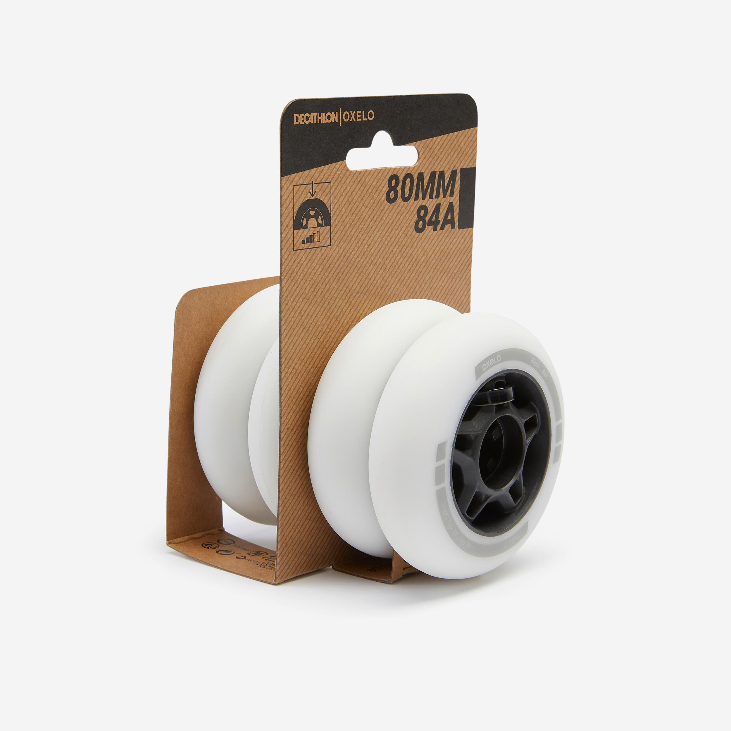 Rollen Inline Skates Inliner Fit 80 mm 84A 4er-Set - weiss