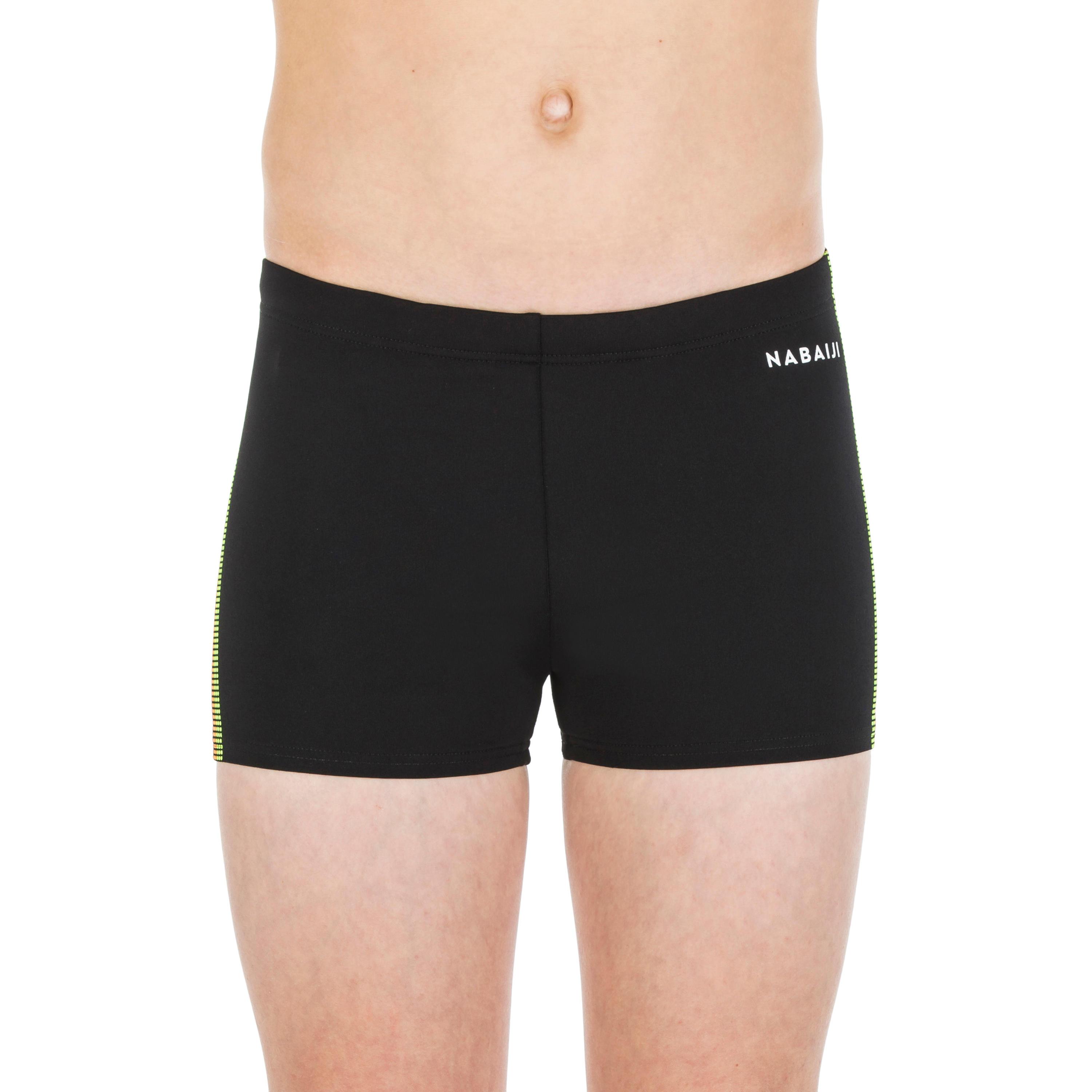 Badehose Boxer Jungen - 500 Fitib schwarz