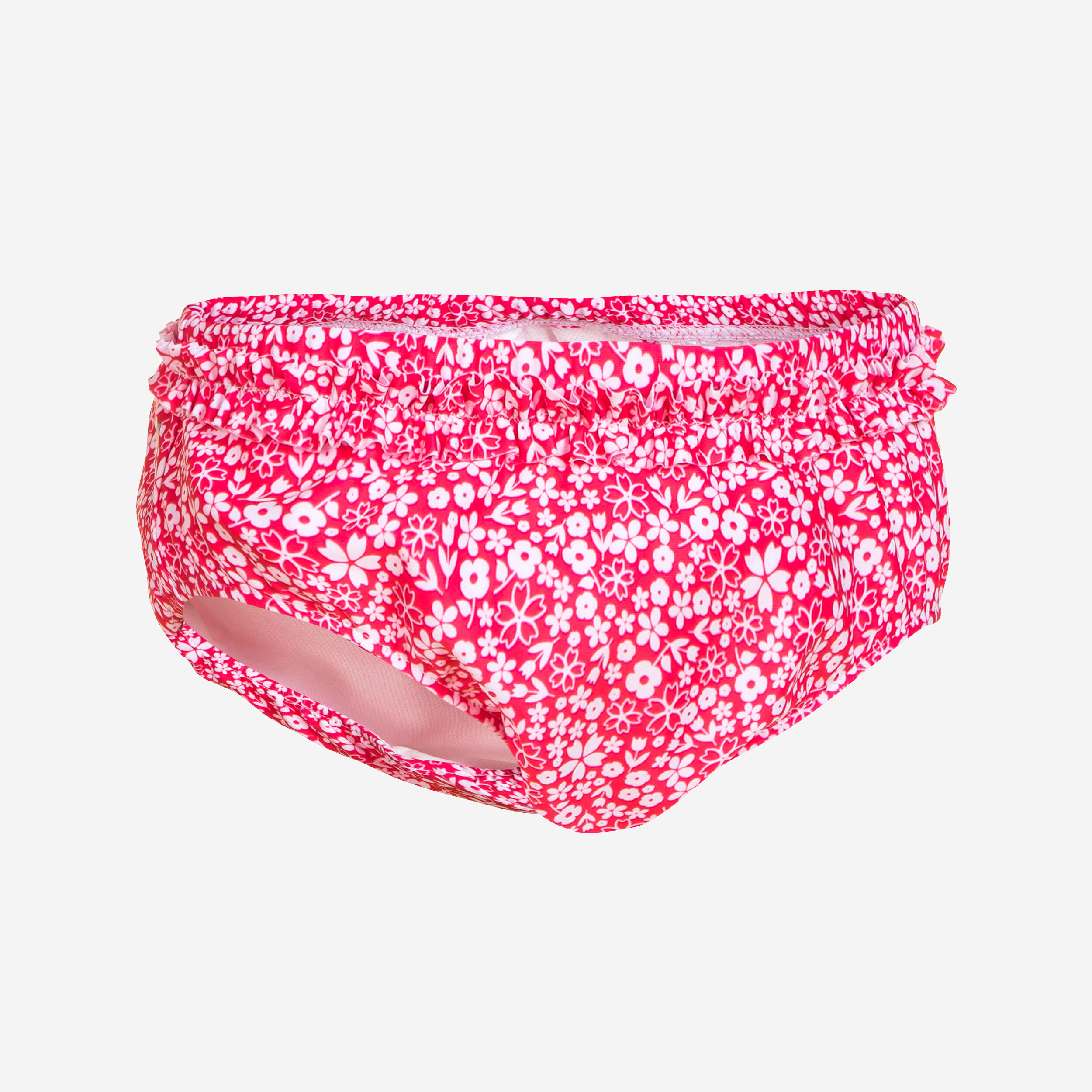 Windel-Badehose Baby waschbar - rosa/Print Blumen