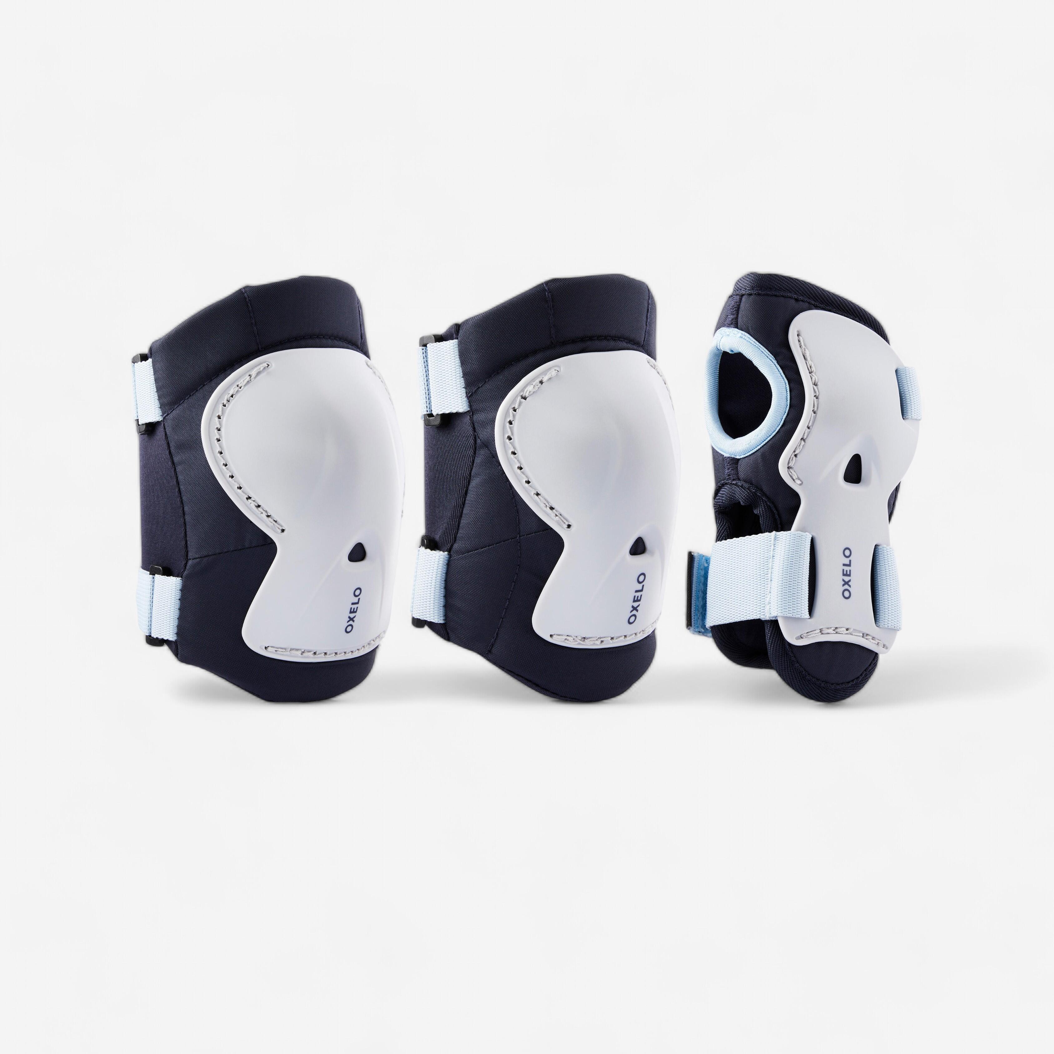 Protektoren Schoner Kinder 3er-Set Inliner Scooter Skate - PLAY blau