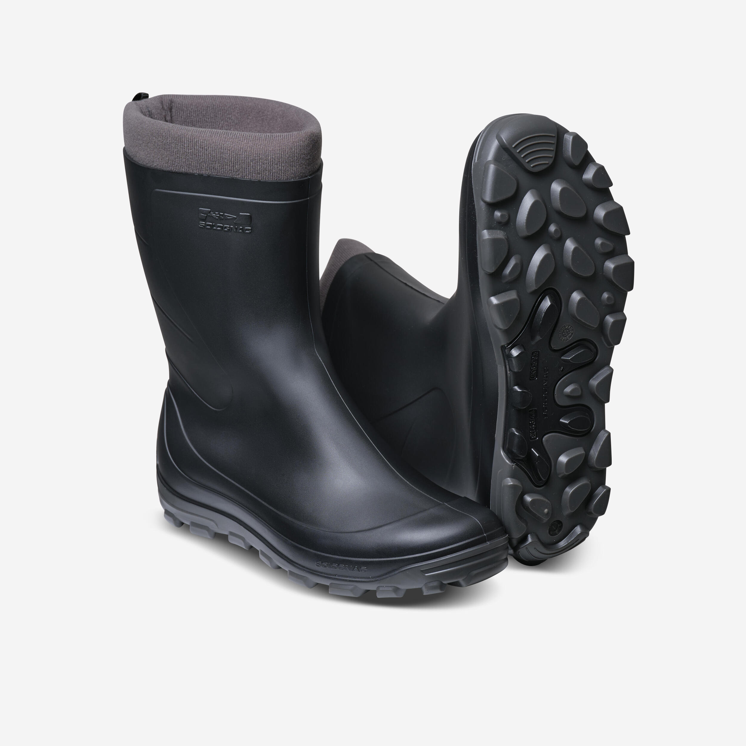 Gummistiefel 100 warm gefüttert leicht schwarz