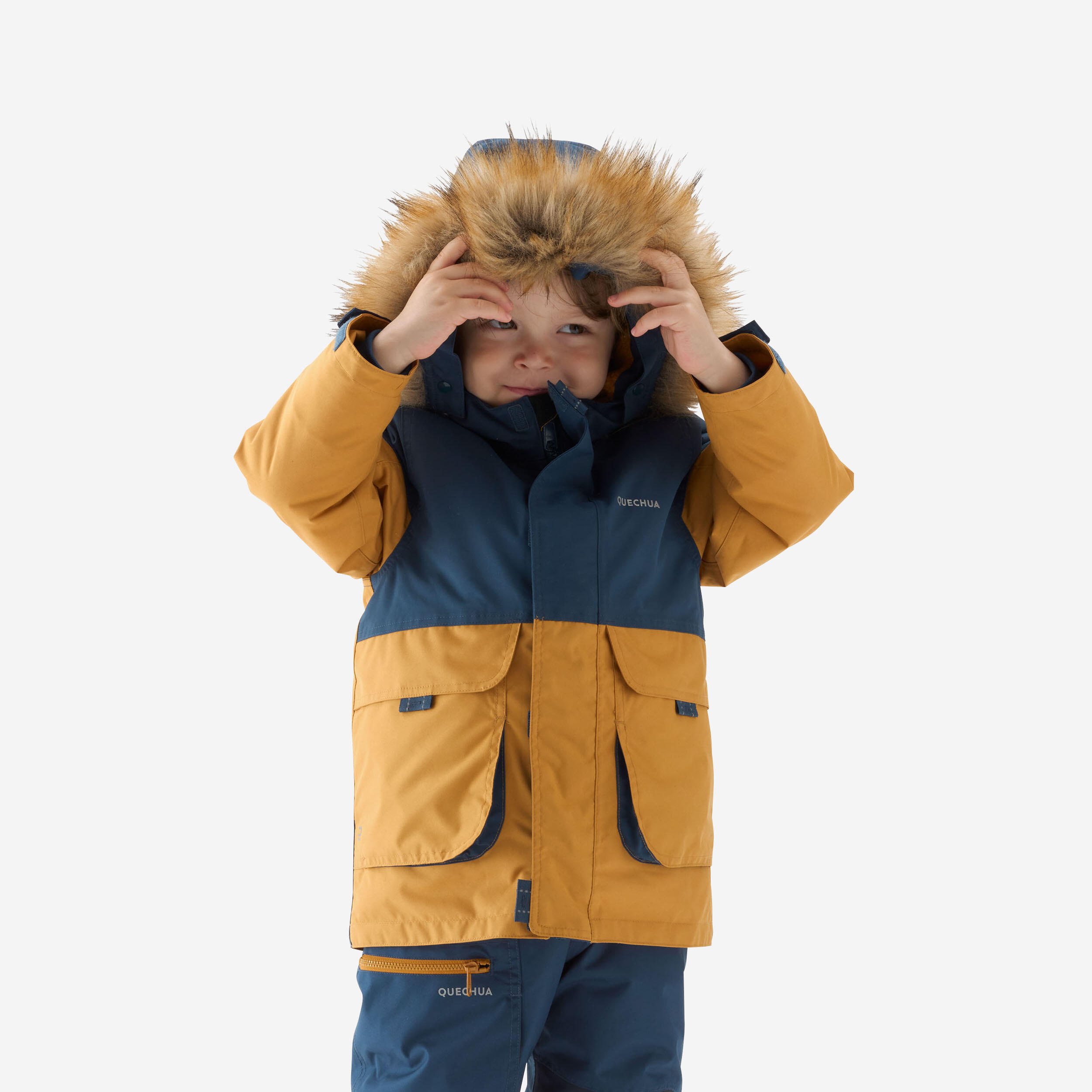 Winterjacke Parka Kinder Gr. 92–116 warm Winterwandern - SH500 Mountain